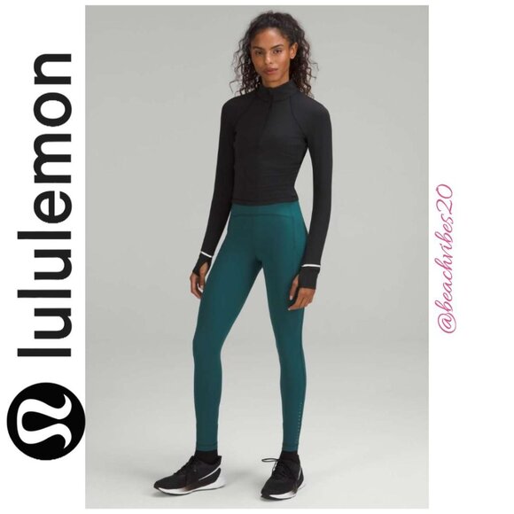 LULULEMON ATHLETICA Its Rulu Run Cropped Half Zip Black EUC 8 LL-201 - Picture 1 of 16